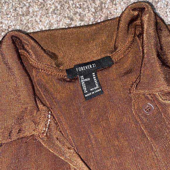 Brown Button Down Long sleeve Cutout Dress - Picture 7 of 8